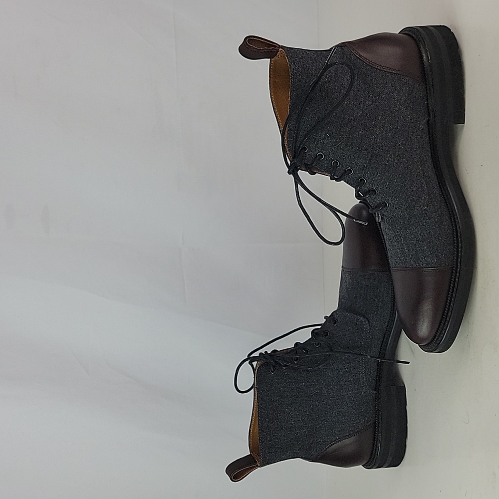 TAFT The Jack Cap Toe Boot In Grey/Oxblood Wool/Leather Men's - Picture 4 of 16